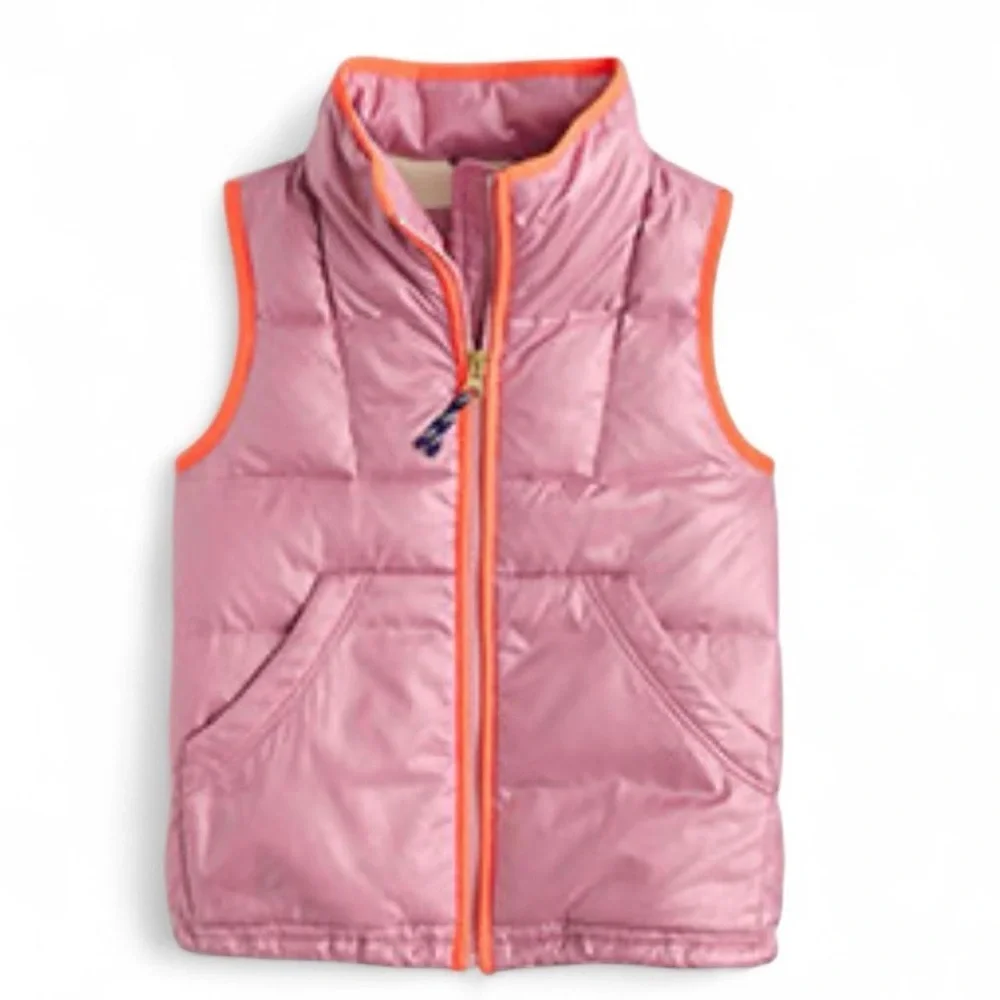 Crewcuts Pink Puffer Vest 💕 Girls 6–7 – Warm & Stylish
